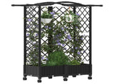 Raised Bed with Trellis and Roof Black 124 x 40 x 129 cm PP 3423018
