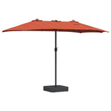 Garden Parasol Terracotta 385 x 209 x 244 cm Polyester 42003288