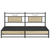 Metal Bed Frame without Mattress Sonoma Oak 180x200 cm Super King 3325120