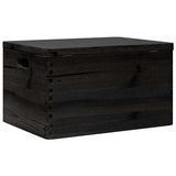 Wooden Box with Lid and Handles Black 40x30x23cm Solid Wood Pine 4017398