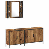 Bathroom Furniture Set with Shelf 3 pcs Brown Engineered wood 3332561