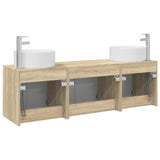 Bathroom Cabinet Set 3 pcs Sonoma Oak 49.5 x 44.5 x 65.5 cm 3405729