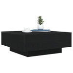 ZNTS Coffee Table with LED Lights Black Oak 80x80x31 cm 863002