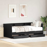 Day Bed with Drawer Grey 90 x 200 cm Engineered Wood 3345120