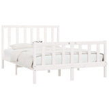 Bed Frame without Mattress White 140x190 cm Solid Wood 3105206