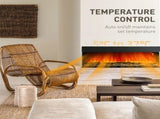 1800W 15-40&degC Adjustable Flame Glass Panel Convector Heater, 152cm T3398P378794