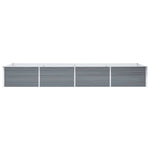 ZNTS Garden Raised Bed Galvanised Steel 320x80x45 cm Grey 44846