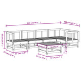 6 Piece Garden Lounge Set White Solid Wood Pine 3186446