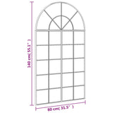 Wall Mirror Black 80x140 cm Arch Iron 3200609