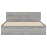 Bed Frame Grey Sonoma Engineered wood and Plywood Double Durable 3207502