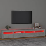 TV Cabinet with LED Lights Concrete Grey 240x35x40 cm 3152725