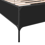 ZNTS Bed Frame Black 100x200 cm Engineered Wood and Metal 844961