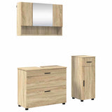 Bathroom Furniture Set with Drawer with Shelf 3 pcs Sonoma Oak 3393035