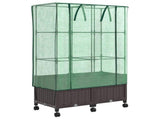 Garden Planter with Greenhouse Cover&Wheels 2 pcs Brown PP 3422979