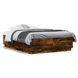 Bed Frame without Mattress Smoked Oak 120x190 cm Small Double 3209748