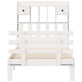 Bookcase Bed without Mattress White 75x190 cm Small Single Solid Wood Pine 3322781