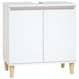 ZNTS 3 Piece Bathroom Furniture Set White Engineered Wood 3185581