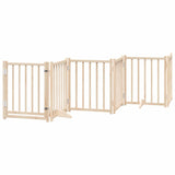 Dog Gate with Door Foldable 15 Panels 750 cm Poplar Wood 3155699