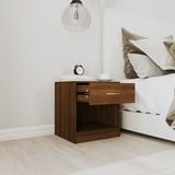 Bedside Cabinets 2 pcs with Drawer Brown Oak 342588