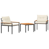 Outdoor Furniture Set 3 pcs Cream White Poly Rattan 42025361