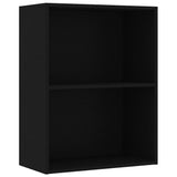 2-Tier Book Cabinet Black 60x30x76.5 cm Engineered Wood 800964