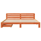 Bed Frame without Mattress Wax Brown 200x200 cm Solid Wood Pine 3309859