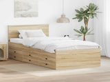 Daybed Manual Sonoma Oak and Black 100 x 200 cm Engineered Wood 3408517