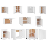 Kitchen Cabinet Set White Engineered wood, Glass Large 3067665