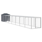 Chicken Cage with Run Anthracite 117x813x123 cm Galvanised Steel 3189071