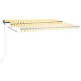 Manual Retractable Awning with LED 400x350 cm Yellow and White 3069823