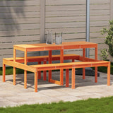 Picnic Table Wax Brown 160x134x75 cm Solid Wood Pine 844648