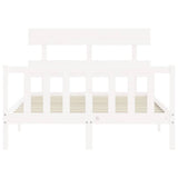 Bed Frame without Mattress White 120x200 cm Solid Wood Pine 3193267
