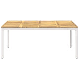 Garden Dinner Table White 147 x 88.5 x 75 cm Solid Acacia Wood 901767