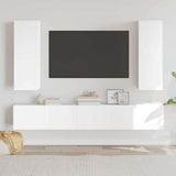 5 Piece TV Cabinet Set White Engineered Wood 3114246
