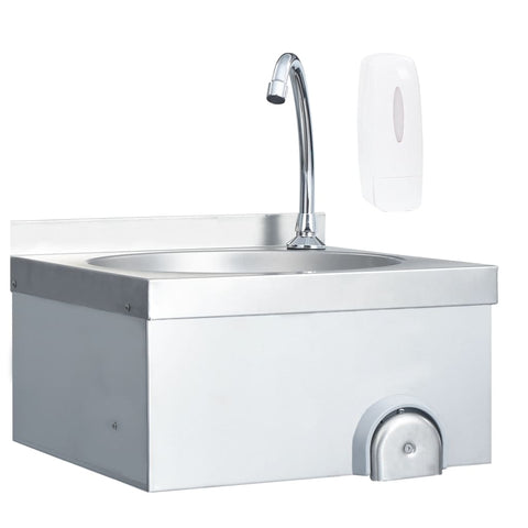 Hand Wash Sink with Faucet and Soap Dispenser Stainless Steel 51113