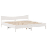 Bed Frame with Headboard White 180x200 cm Super King Solid Wood Pine 3307036