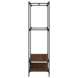 Clothes Rack with Shelves Brown Oak Engineered Wood 834204