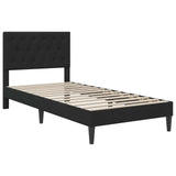 Bed Frame with Mattress with Headboard Black 90 x 190 cm Velvet 3415258