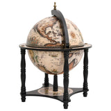 Globe Bar Wine Stand Black Solid Wood Eucalyptus 343474