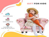 2 Piece Kids Sofa Set with Unicorn Design, Wooden Frame, for 1.5-3 Years Old, Pink T3398P347658