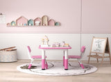 Height Adjustable Toddler Table and Chair Set, 3-Piece Children Activity Table w/ 2 Chairs for T3398P379033