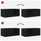 TV Cabinets 2 pcs Black Oak 60x31x25.5 cm Engineered Wood 861439