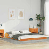 Bed Frame Wax Brown 140 x 200 cm Solid Pine Wood 873315