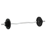 ZNTS Barbell with Plates Set 30 kg Cast Iron & Chrome Plated Steel 93628