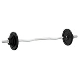ZNTS Barbell with Plates Set 30 kg Cast Iron & Chrome Plated Steel 93628