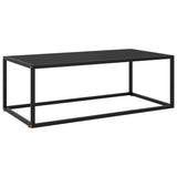 Coffee Table Black with Black Glass 100x50x35 cm 322880