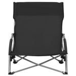 Folding Beach Chairs 2 pcs Black Fabric 312489