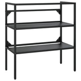 Bathroom Washbasin Frame with Built-in Basin Black Iron 3101378