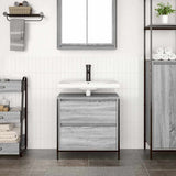 Bathroom Basin Cabinet with Drawers Grey Sonoma 60x34.5x60 cm 861885