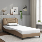 Bed Frame with LED without Mattress "Hvar" Cappuccino 90x200 cm 3213910